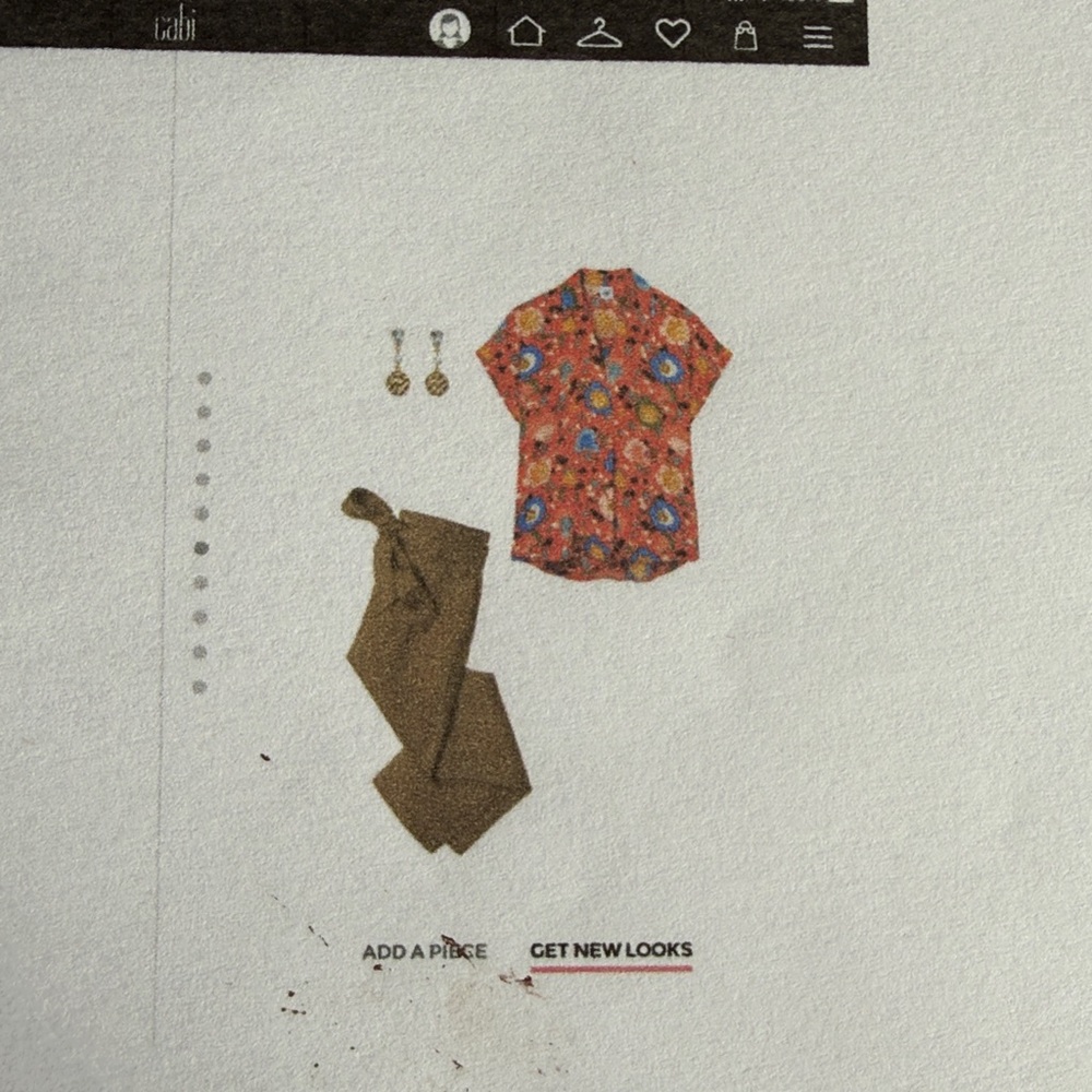 Cabi Orange Floral Replay Blouse Small Style 5892 - Picture 6 of 6